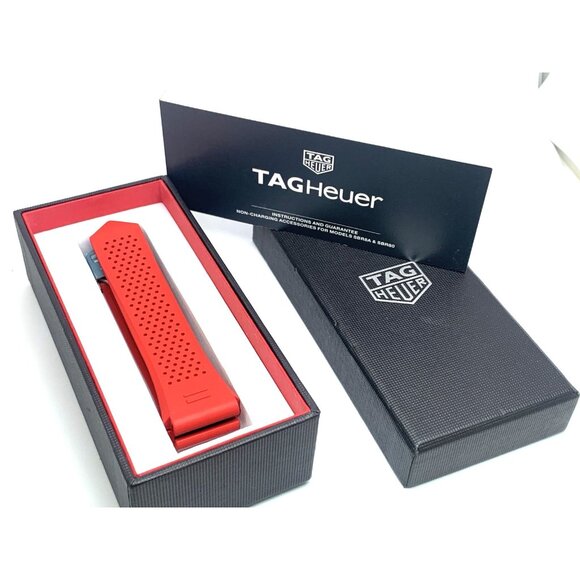 Tag Heuer Connected Men's Watch Replacement Band Red Rubber Strap 22/26mm Lug - Picture 3 of 10